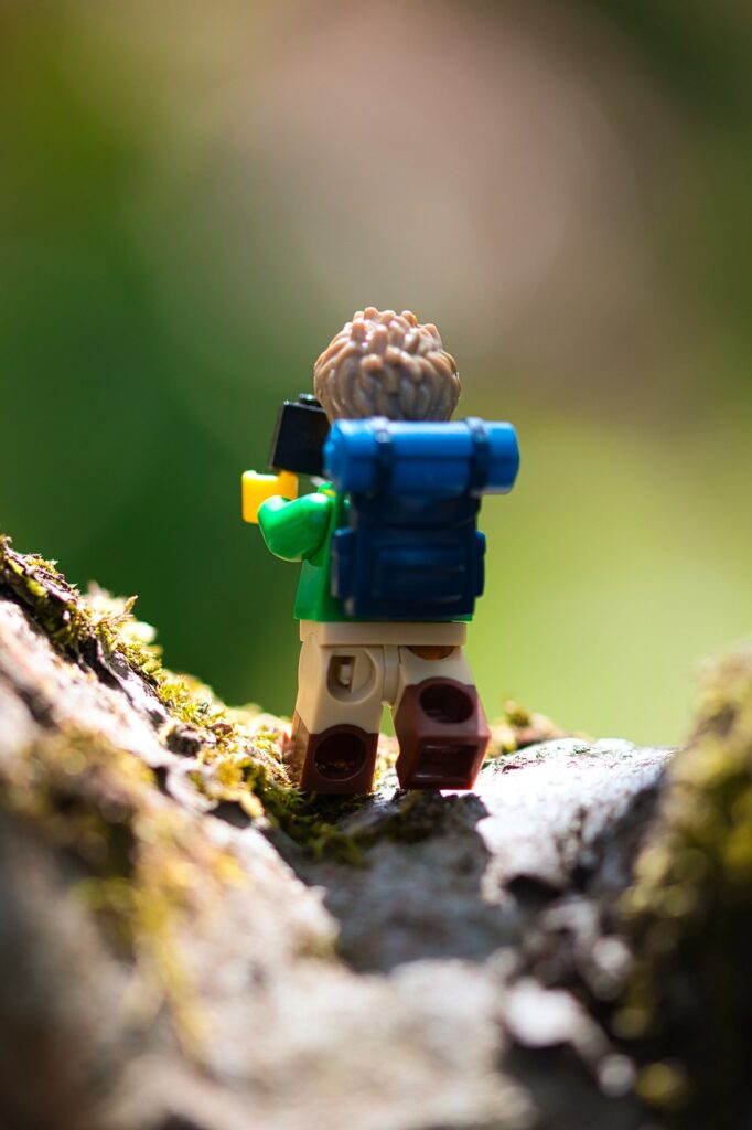lego, hiker, miniature figure, hiking, toy, nature, macro, lego, lego, lego, lego, lego, hiking